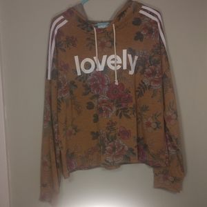 Burnt Orange Floral Hoodie